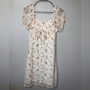 White Dress Pink Floral